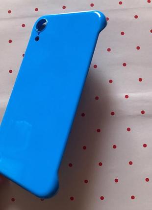Пластиковый глянцевый чехол-накладка для apple iphone xr синий3 фото