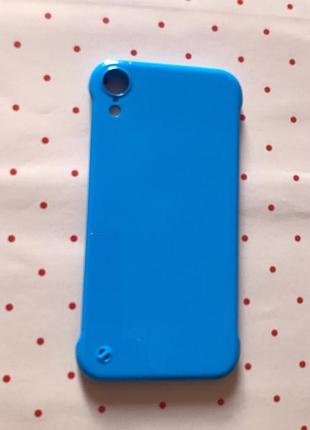 Пластиковый глянцевый чехол-накладка для apple iphone xr синий