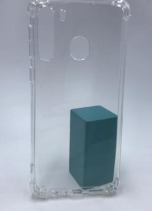 Ультратонкий прозрачный силиконовый чехол с утолщёнными углами для samsung galaxy а21 / a215