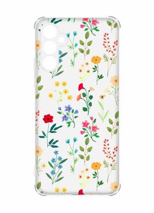 Чехол с утолщёнными углами на samsung galaxy a34 5g :: цветочный фон (принт 269)