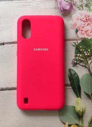 Чехол silicone case для samsung galaxy a01 малиновый