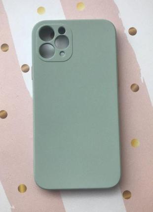 Силиконовый чехол с микрофиброй silicone case для iphone 11 pro (5,8) бирюзовый