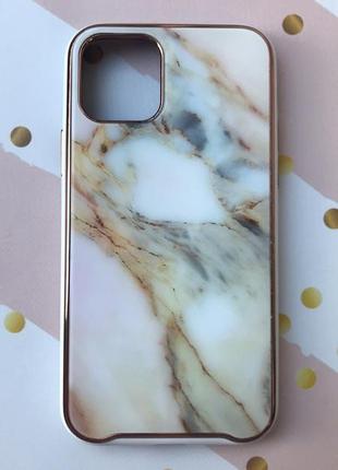 Мраморный чехол glass case со стеклянной задней панелью для iphone 11 pro (5,8) бежевый1 фото