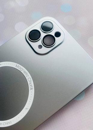 Ультратонкий чохол magsafe на iphone 11 pro max із додатковим захистом камер :: срібний2 фото