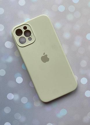 Силиконовый чехол silicone case full для iphone 12 pro (6.1) молочный