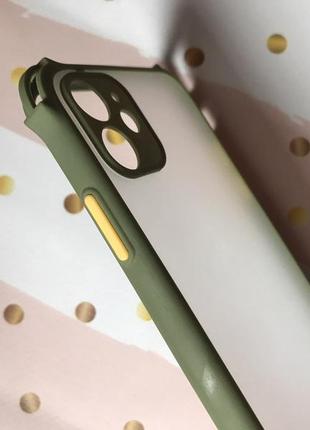 Прозрачный матовый чехол с силиконовым бампером для iphone 11 (6,1) оливковый2 фото