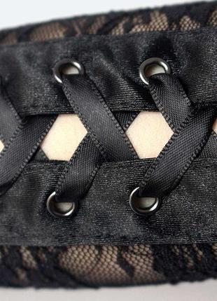 Рукавички жіночі чорні на шнурівці2 фото