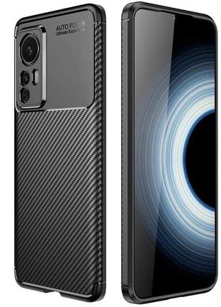 Чехол fiji ultimate carbon для xiaomi 12 / 12x / 12s противоударный бампер черный