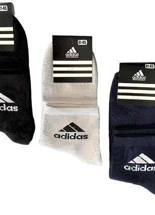12 пар в упаковке, носки adidas 3 цвета белые 41-45 р.2 фото