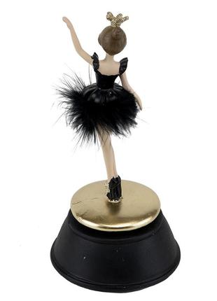 Керамическая новогодняя декоративная статуэтка "танцююча балерина", чорна, 24 см.