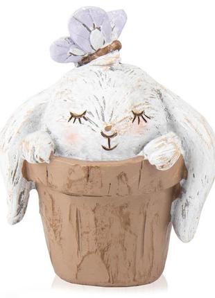 Пасхальная декоративная статуэтка "сонний кролик", 10 см, декор на пасху