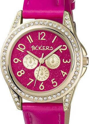 Аналоговий кварцовий годинник tikkers для дівчаток з ремінцем зі штучної шкіри tk0130