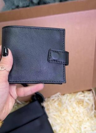 Подарунковий набір luxury box 3 зі шкіри: чоловіча сумка + гаманець + ремінь6 фото