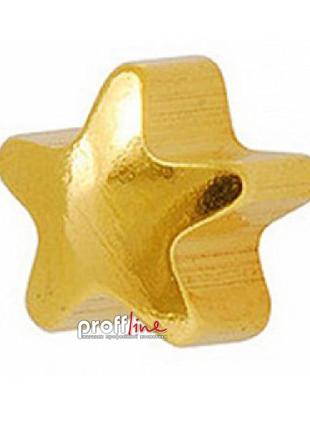 Сережки caflon золоті зірки 2 мм (стерильні) (арт. yst-m)2 фото