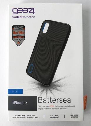 Противоударный чехол gear4 battersea d3o для iphone x/xs black blue5 фото