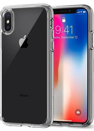 Чохол оригінальний протиударний spigen ultra hybrid 057cs22127 для iphone x/xs crystal clear6 фото