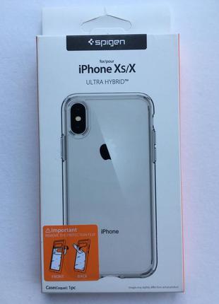 Чехол оригинальный противоударный spigen ultra hybrid 057cs22127 для iphone x/xs crystal clear4 фото