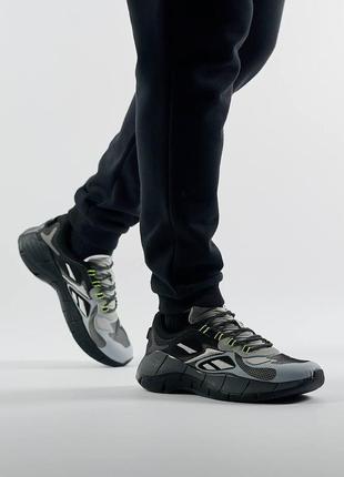 Чоловічі кросівки reebok zig kinetica grey black, чоловічі текстильні кеди рибок сірі, чоловіче взуття