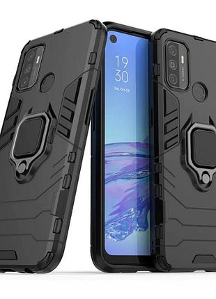 Чохол fiji ring для oppo a53 броньований бампер з кільцем чорний