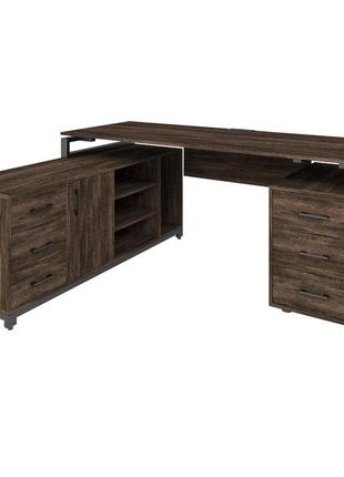 Офисный письменный стол руководителя loft details fl200b венге винтаж с царгой