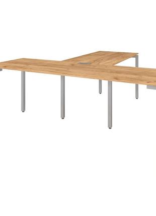 Офисный письменный стол руководителя loft details kpb200 с брифингом дуб крафт золотой