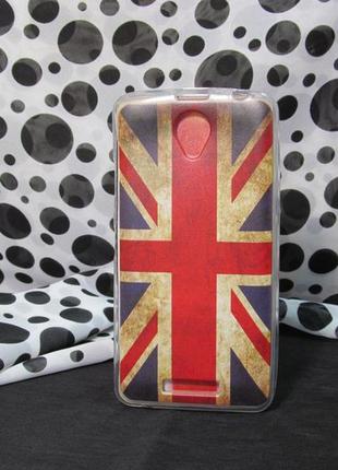Силіконовий бампер чохол для lenovo a5000 з малюнком британський прапор1 фото