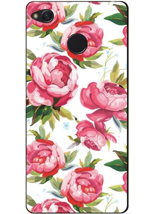 Силіконовий чохол бампер для xiaomi redmi 4x з малюнком півонії