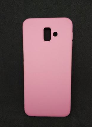 Силиконовый чехол бампер для samsung j6 plus candy case розовый