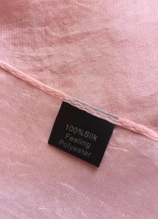 Шикарный нежно-розовый платок шёлк 100%3 фото