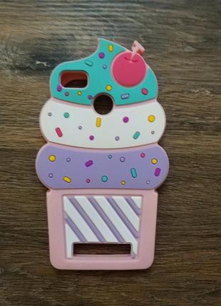 Об'ємний 3d чохол для xiaomi redmi 4a морозиво рожеве