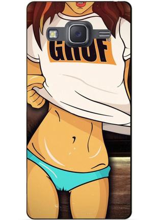 Силіконовий чохол бампер з малюнком для samsung galaxy j7 j700 дівчина в майці