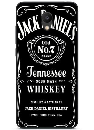 Силиконовый бампер чехол для meizu m6 с рисунком jack daniels