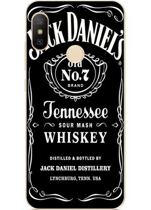 Силиконовый бампер для xiaomi mi a2 lite с рисунком jack daniels