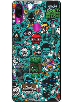 Чохол силіконовий для xiaomi redmi 7 з малюнком стікери
