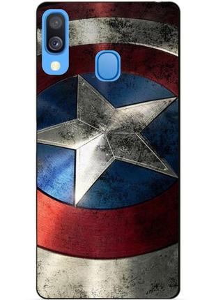 Силиконовый чехол для samsung a40 с рисунком капитан америка