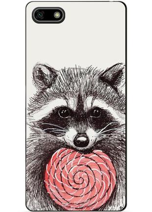 Силіконовий бампер чохол для huawei y5 prime 2018 з малюнком єнот