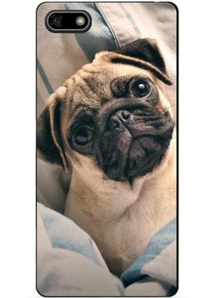 Силиконовый бампер чехол для huawei y5 prime 2018 с рисунком мопс фото