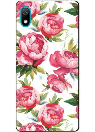 Чехол силиконовый для huawei y5 2019 с рисунком пионы