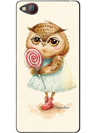Чехол силиконовый для zte nubia m2 lite с рисунком сова с конфетой