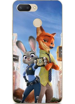 Бампер силиконовый для huawei p smart с рисунком джуди зверополис