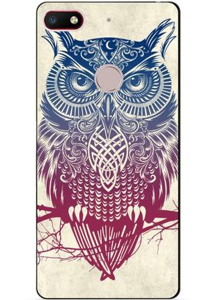 Силиконовый чехол бампер для zte nubia v18 с рисунком сова