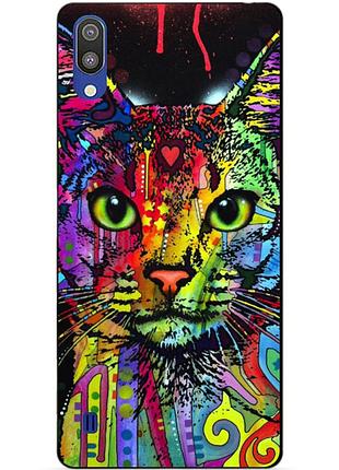 Чохол силіконовий для samsung m10 2019 galaxy m105f з малюнком кіт поп-арт