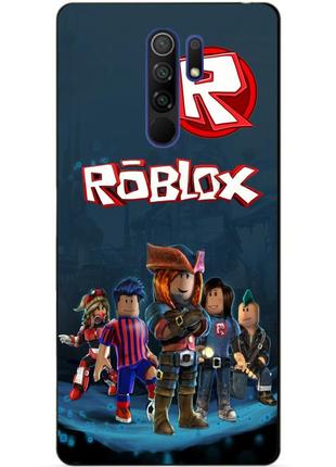 Силиконовый бампер чехол для xiaomi redmi 9 с рисунком roblox