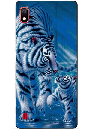 Бампер силиконовый для samsung a10 с рисунком тигры
