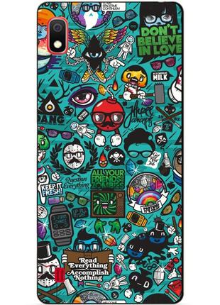 Силиконовый чехол для samsung a10 с рисунком стикеры