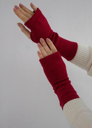 Теплые женские нарукавники митенки d.hats бордо