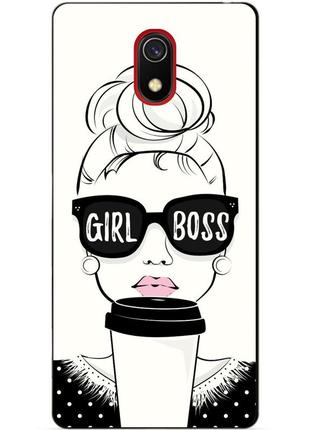 Бампер силіконовий чохол для xiaomi redmi 8a з малюнком girl boss