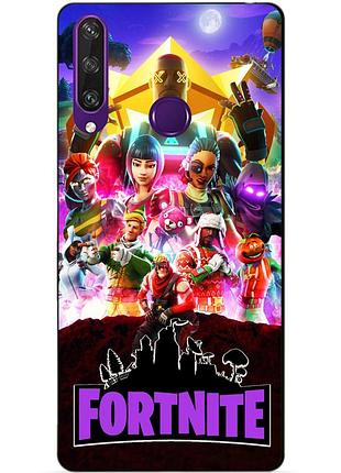 Силиконовый чехол бампер для huawei y6p с рисунком fortnite