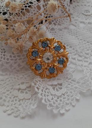Сніжинка брошка срср латунь кристали красносельський ювелір вінтаж радянська
