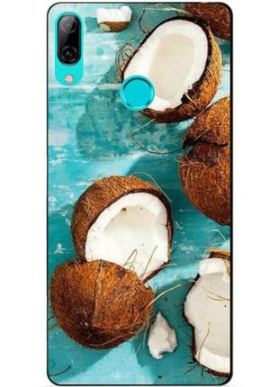 Силиконовый бампер чехол для huawei p smart 2019 с рисунком кокосы